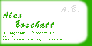 alex boschatt business card